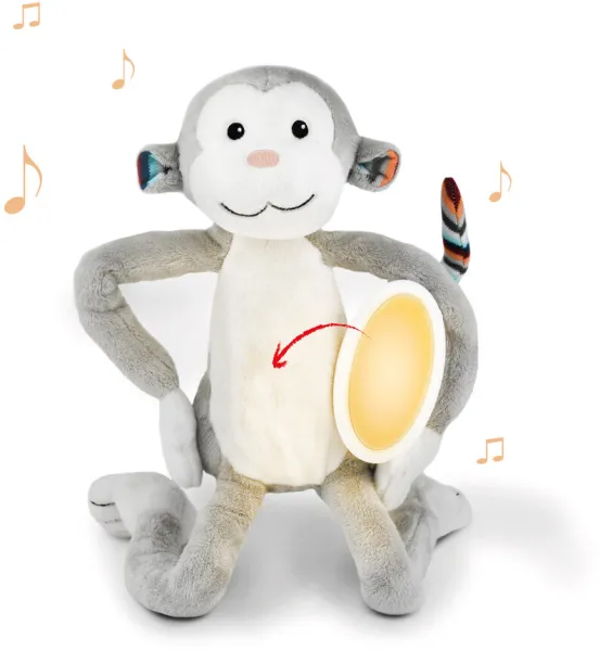 MAX cuddly toy with night light, monkey